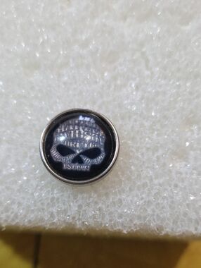 Harley-Davidson Black and Silver Skull Accent Bracelet Charm